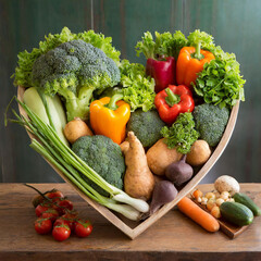 Heart Shaped Healthy Vegetable Display