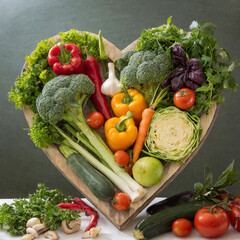 Heart Shaped Healthy Vegetable Display