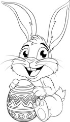 Easter Bunny and Chocolate Egg Rabbit Cartoon