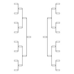 Set of Bracket sport tournament, blank elimination event sign, playoff match vector illustration
