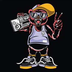 Bear Gangster Art illustration or Shirt