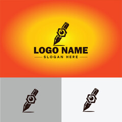Pen write pencil logo icon vector for business brand app icon School Education University College Academic Campus pen logo template