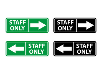 Set of Only staff icon, danger zone symbol, safety entry person sign vector illustration