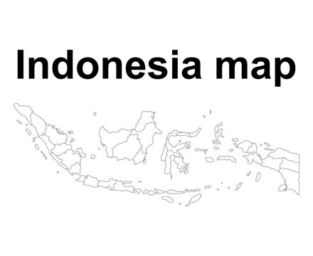 Indonesia detailed map shape, Flat web graphic concept icon symbol vector illustration