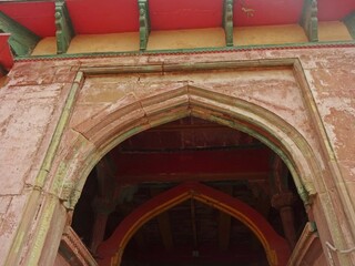Ornate entrance gate of historic fort with impressive architecture, RAMNAGAR FORT, VARANASI 