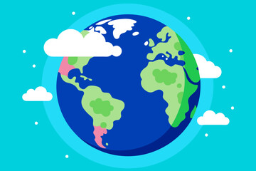 Earth Day Globe Illustration.