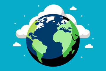 Earth Day Globe Illustration.