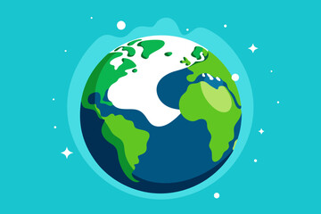 Earth Day Globe Illustration.
