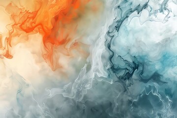 : An abstract artwork with a calming mix of cool and warm colors - obrazy, fototapety, plakaty