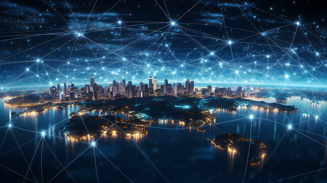 Earth at night, global connections