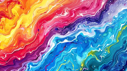 Abstract liquid art background mixing colorful paints into one