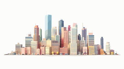 Fototapeta na wymiar CG rendering of City flat vector isolated on white background