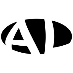 Oval logo double letter A, L two letters al la