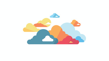 Cloud data. Web design style flat vector isolated on