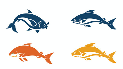 Creative and minimal Fish logo vector template flat v