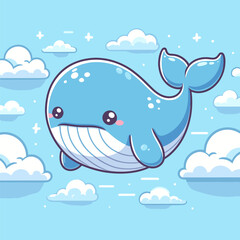 Charming Flying Whale Design in the Sky