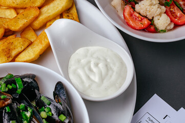 Food from the restaurant for the menu