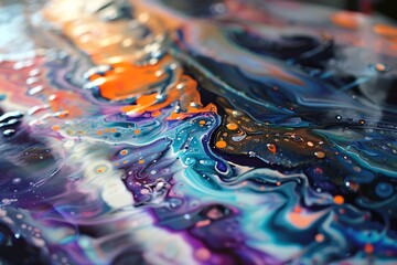 : Ethereal abstract fluid art with a glossy finish