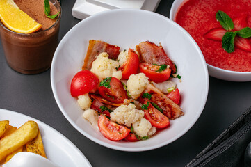 Food from the restaurant for the menu