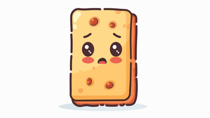 Cute wafer roll character with suspicious expression - obrazy, fototapety, plakaty