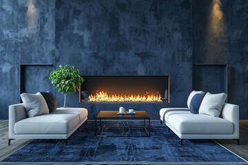 Modern Modern design Modern style home interior and cozy living room Sustainable Design. - obrazy, fototapety, plakaty