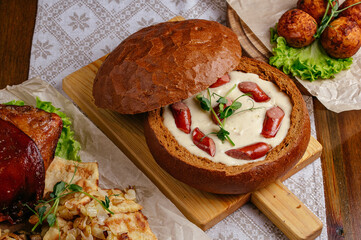Food from the restaurant for the menu