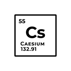 Caesium, chemical element of the periodic table graphic design