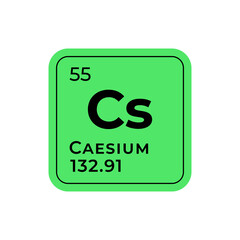 Caesium, chemical element of the periodic table graphic design