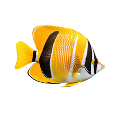 butterflyfish, isolated on a white transparent background