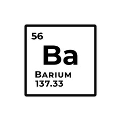 Barium, chemical element of the periodic table graphic design