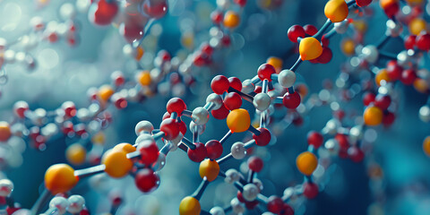 Molecular structure of a nanomaterial , A complex biological gene structure visualized.