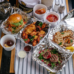 Food from the restaurant for the menu