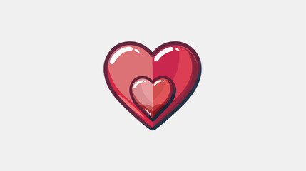 Heart icon love sign flat vector isolated on white background