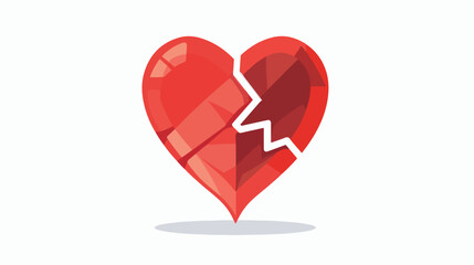 Heartbreak flat icon for broken heart concept vector
