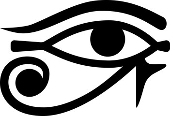 Horus hieroglyph eye Egypt symbol isolated