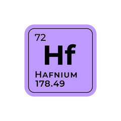 Hafnium, chemical element of the periodic table graphic design