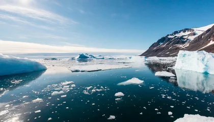  Melting of ice floes and icebergs in the waters of the Northern Arctic. Climate crisis, disaster concept. glaciers melted by global warming © Kimbery