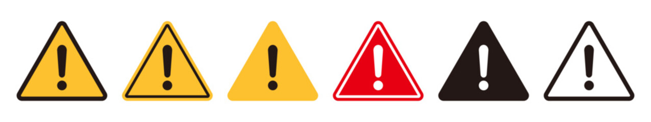 Set of caution, danger and warning signs