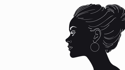 Line portrait of a woman. Vector silhouette flat vector