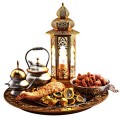 ramadan food on a transparent background