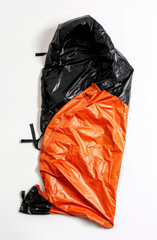 Invent a breathable, waterproof bivy sack for emergency shelter during solo hiking trips, isolated on white