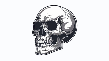 Monochrome skull vector image retro style drawing
