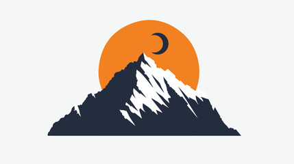 Fototapeta na wymiar Mountain logo flat vector isolated on white background