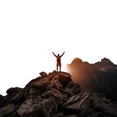 Victory Over Heights Mountain Summit Success on transparent background