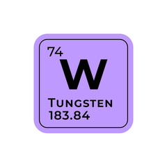Tungsten, chemical element of the periodic table graphic design