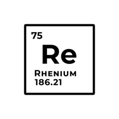 Rhenium, chemical element of the periodic table graphic design