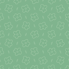 Vintage floral seamless pattern. Hand drawn flowers with seamless pattern simple background.
