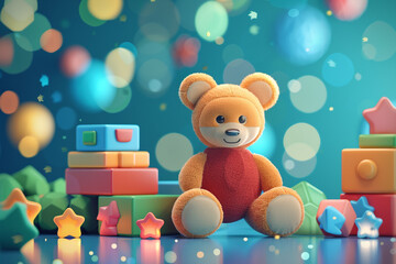 Little one's lullaby toy colored flat icon graphic design.