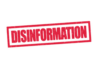Vector illustration of the word Disinformation in red ink stamp - 771359535