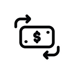 Money Exchange icon in trendy outline style isolated on white background. Money Exchange silhouette symbol for your website design, logo, app, UI. Vector illustration, EPS10.